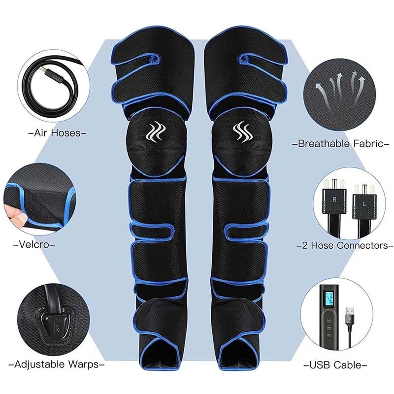 Leg Massager with Heat and Compression, Foot Massager for Circulation and Pain Relief