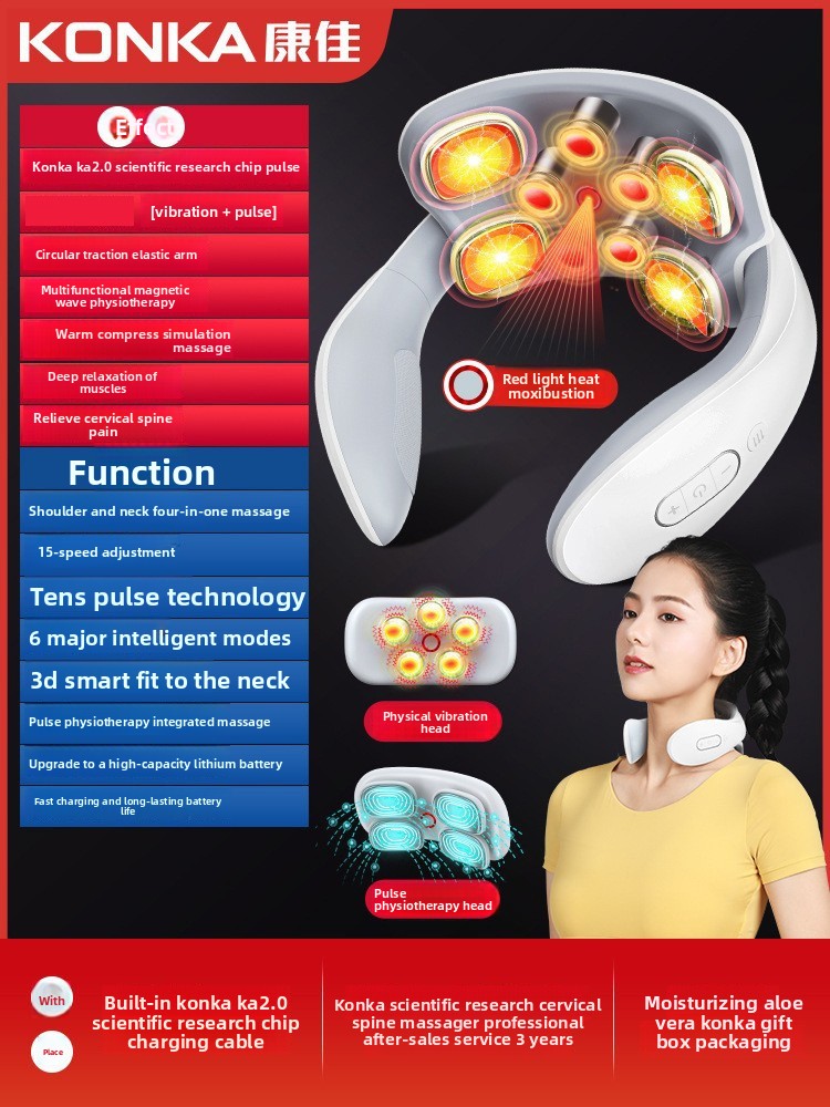 Neck Massager, Intelligent Cordless Portable-Multifunctional for Cervical Neck and Shoulder Relaxation at Home, Office, Travel