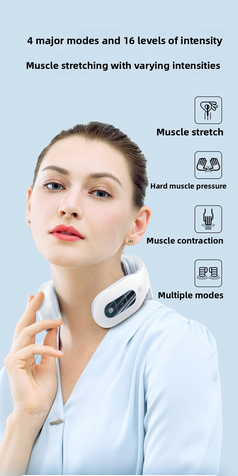 Neck Massager, Intelligent Cordless Portable-Multifunctional for Cervical Neck and Shoulder Relaxation at Home, Office, Travel